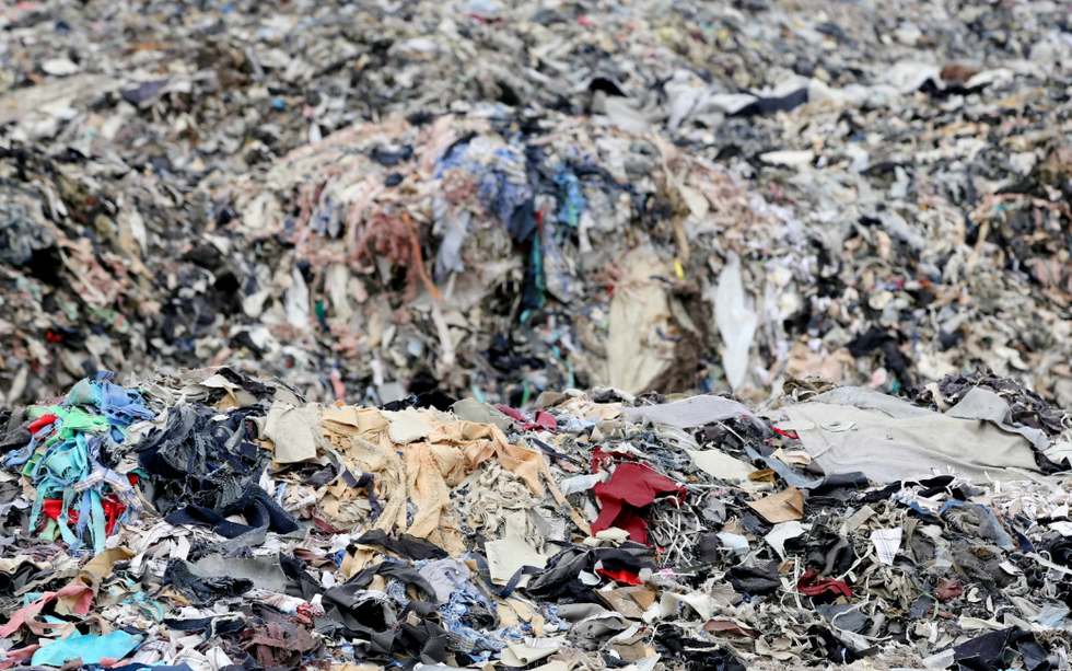 Landfill of clothes